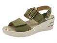melluso 019227 verde sandalo  donna pelle zeppa