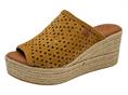 popa arenita beige ciabatta donna zeppa corda pelle