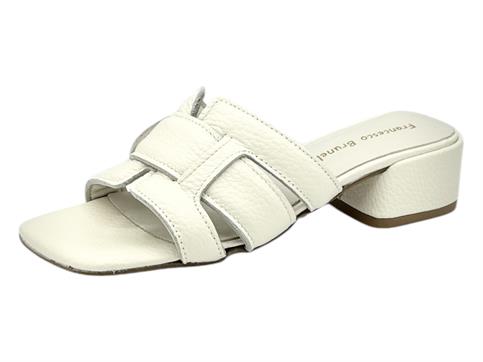 francesco brunelli bg5205 bianco ciabatta donna