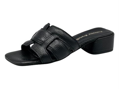 francesco brunelli bg5205 nero ciabatta donna pelle