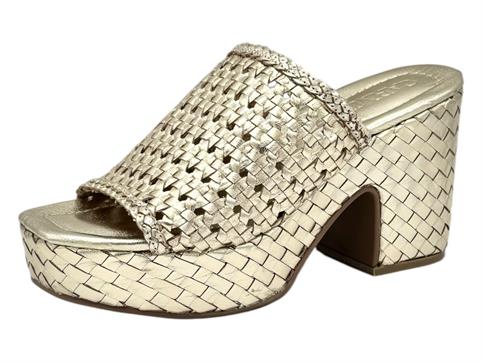 carmela 162223 oro ciabatta donna pelle tacco alto