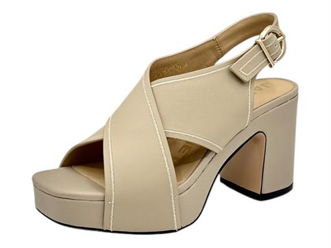 janet j-290 beige sandalo donna pelle tacco platform