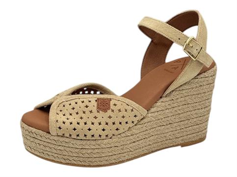 popa benisa beige sandalo donna zeppa corda
