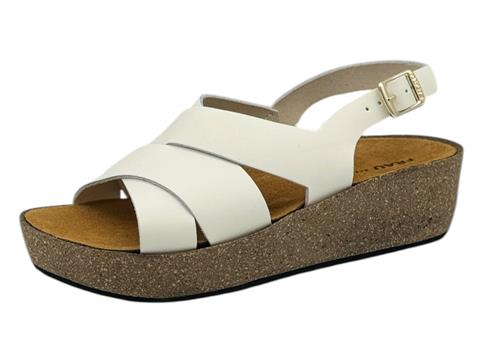 frau 60p4 bianco sandalo donna pelle zeppa sughero