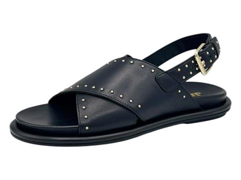 janet j-165 nero sandalo donna pelle incrociato