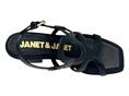 janet j-213 nero sandalo donna pelle lucida tacco