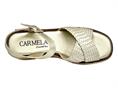 carmela 162361 oro sandalo donna zeppa pelle