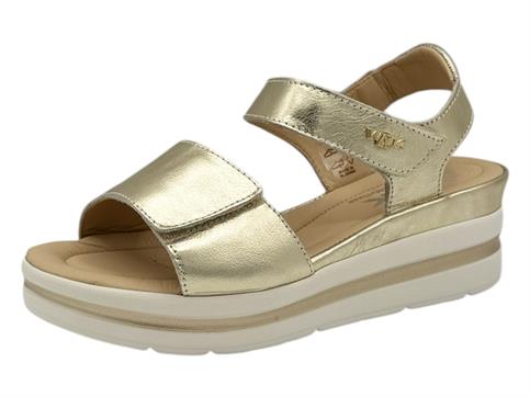 MELLUSO 019185 platino sandalo donna pelle zeppa