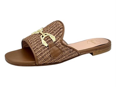 sei unica 105 cuoio ciabatta donna rafia tacco basso