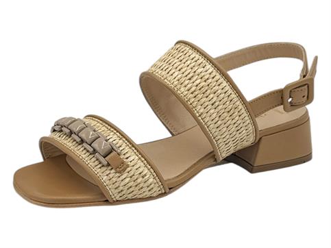 luca grossi l245s beige sandalo donna tacco medio