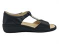 grundland SC5154 nero sandalo donna plantare pelle