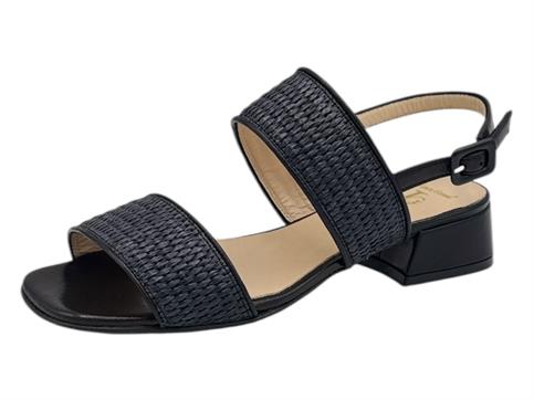 luca grossi g648s nero sandalo donna tacco medio