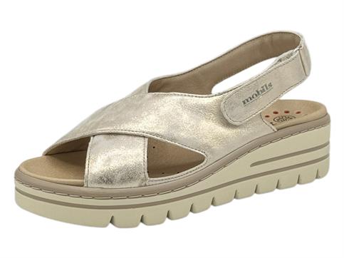 mephisto cordelia oro sandalo donna plantare zeppa