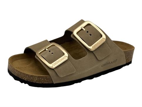 grunland cb0076 kaki ciabatta donna doppia fascia