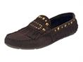 ndo 602 cioccolato mocassino donna frange borchie