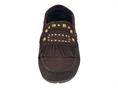 ndo 602 cioccolato mocassino donna frange borchie
