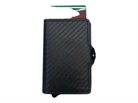 1onespo carbon zip nero porta carte ecopelle