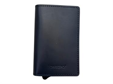 1onespo magnetic slim nero porta carte pelle