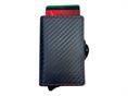 1onespo carbon zip rosso porta carte ecopelle
