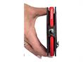 1onespo carbon zip rosso porta carte ecopelle