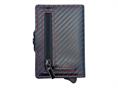 1onespo carbon zip rosso porta carte ecopelle