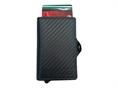1onespo carbon zip verde porta carte ecopelle
