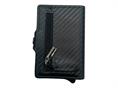1onespo carbon zip verde porta carte ecopelle