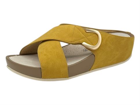 grunland ci1580 giallo ciabatta donna zeppa
