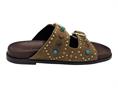 inuovo d51049 sabbia ciabatta camoscio borchie donna