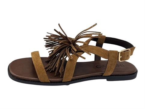 inuovo e35019 tabacco sandalo camoscio donna