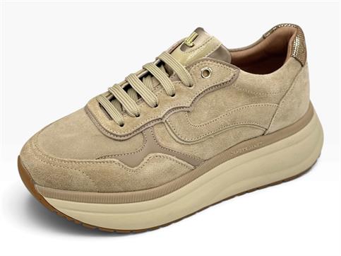 janet j-1072 beige sneakers camoscio platform donna