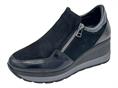melluso r25568 nero mocassino camoscio zeppa donna