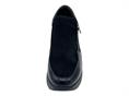 melluso r25568 nero mocassino camoscio zeppa donna