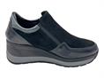 melluso r25568 nero mocassino camoscio zeppa donna