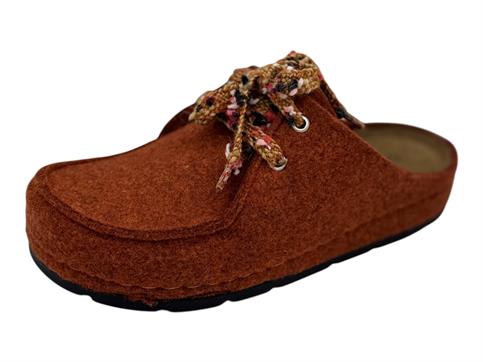 grunland ci3391 mattone ciabatta feltro lana donna
