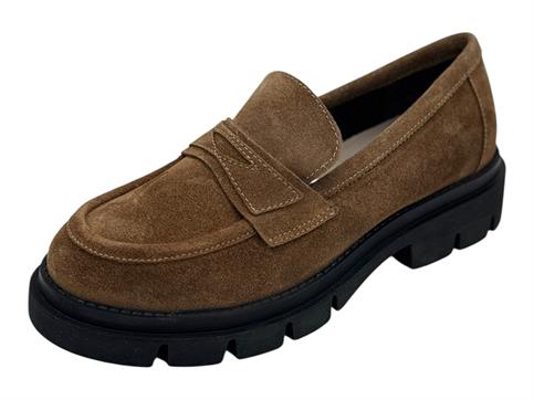 grunland sc6415 marrone mocassino camoscio donna