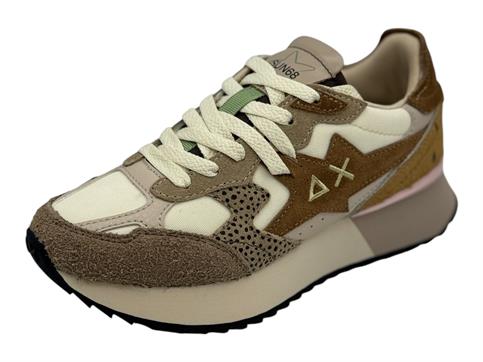 sun68 z45222 beige sneaker tessuto  donna