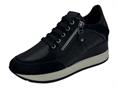 MELLUSO R25549 nero allacciata donna zeppa cerniera