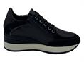 MELLUSO R25549 nero allacciata donna zeppa cerniera