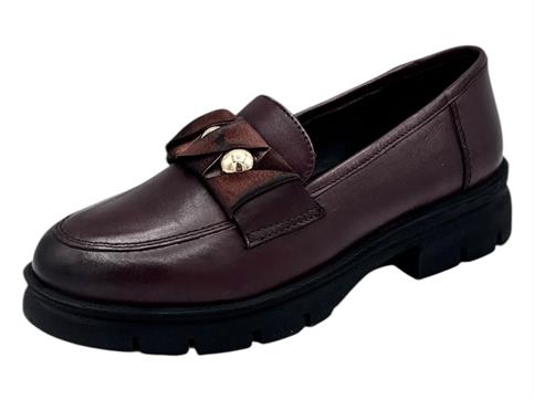 melluso 034356 bordeaux mocassino pelle donna