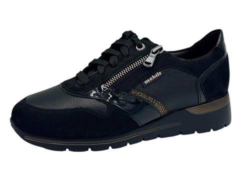 mephisto ereen nero sneakers pelle donna cerniera