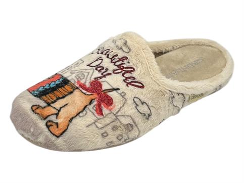grunland ci3528 beige ciabatta  donna invernali