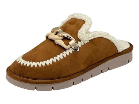 grunland ci1606 cuoio ciabatta donna catena tessuto