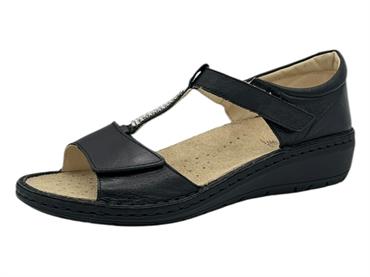 grundland SC5154 nero sandalo donna plantare pelle