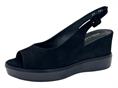 melluso r80542 nero sandalo  donna zeppa pelle