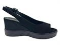melluso r80542 nero sandalo  donna zeppa pelle