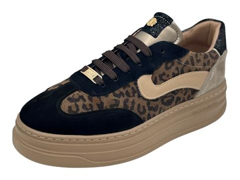 janet j-1050 nero sneakers camoscio platform donna