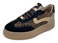 janet j-1050 nero sneakers camoscio platform donna